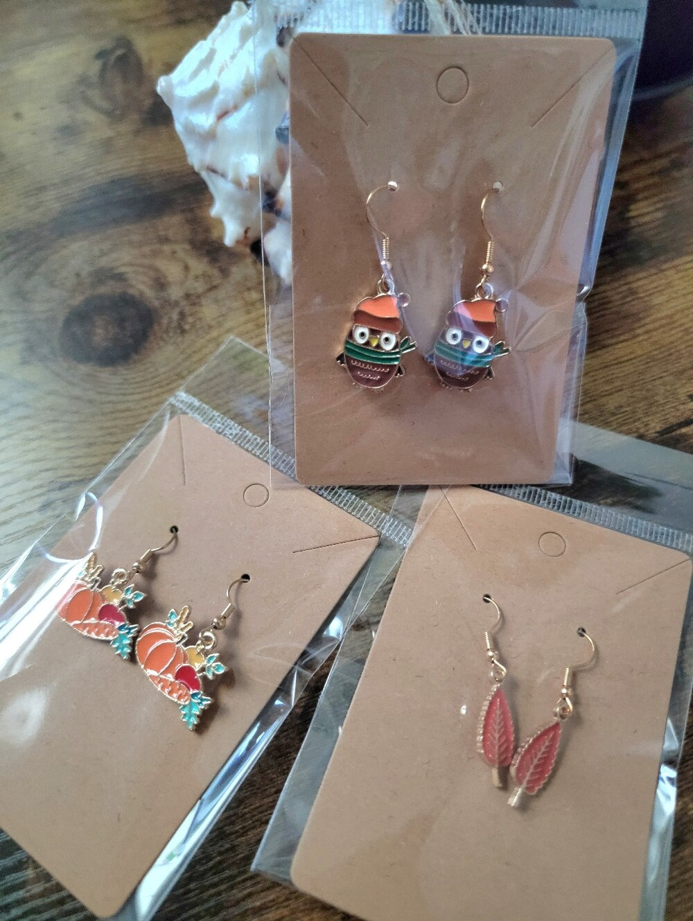 3pcs Fall Earrings Cute Owl & Pumpkin Earrings Set